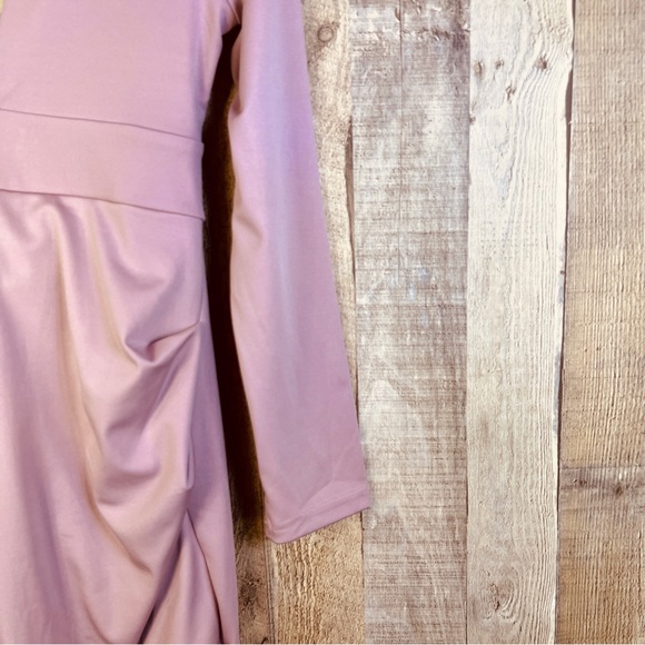 Dusty Mauve Size Large Low Cut Dress with Goes around the Neck Long Slee… - Picture 7 of 16